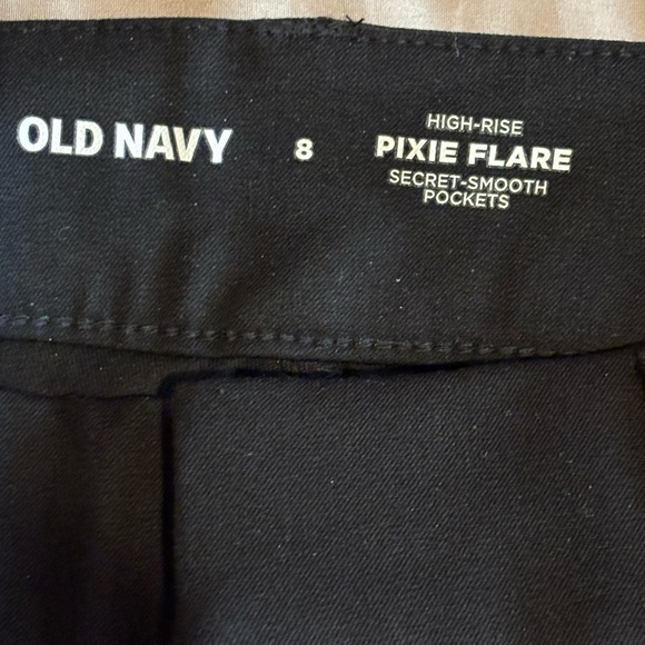 Old Navy Pixie Pants High-Rise Flare Black Size 8 Office Corpcore Minimalist - Picture 8 of 10